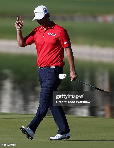 Scott Piercy plays the 2nd hole on the Arnold Palmer Private Course at PGA West during the second round of the Humana Challenge in partnership with...