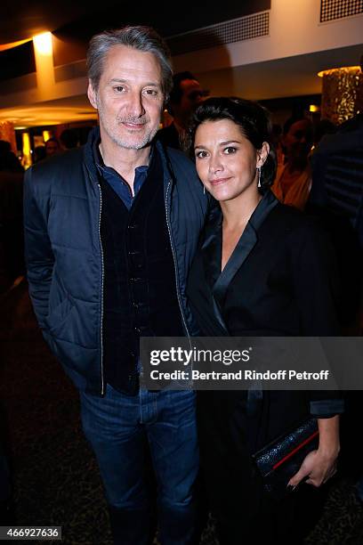 Antoine de Caunes and his daughter actress Emma de Caunes attend the Cocktail for the Cinema Award 2015 of Foundation Diane & Lucien Barriere, given...