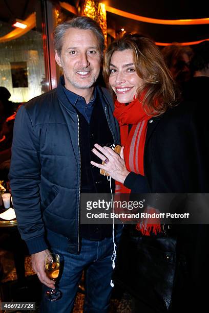 Antoine de Caunes and Daphne Roulier attend the Cocktail for the Cinema Award 2015 of Foundation Diane & Lucien Barriere, given to the movie 'Les...