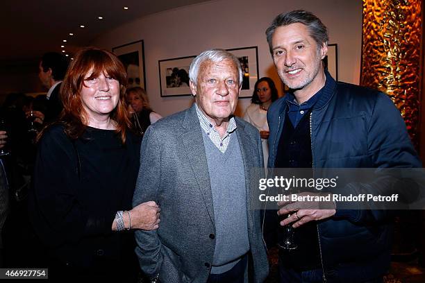 Antoine de Caunes , Lionel Chouchan and his wife attend the Cocktail for the Cinema Award 2015 of Foundation Diane & Lucien Barriere, given to the...