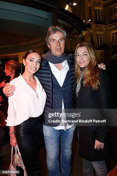Of Lucien Barriere Group, Dominique Desseigne standing between Alexandra Cardinale and Arabelle Reille-Mahdavi attend the Cocktail for the Cinema...