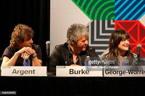 Rod Argent, Clem Burke, and Holly George-Warren speak onstage at 'The Who At 50' during the 2015 SXSW Music, Film + Interactive Festival at Austin...