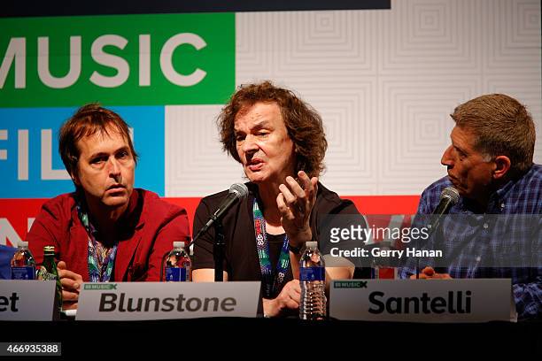 Chuck Prophet, Colin Blunstone and Bob Santelli speak onstage at 'The Who At 50' during the 2015 SXSW Music, Film + Interactive Festival at Austin...