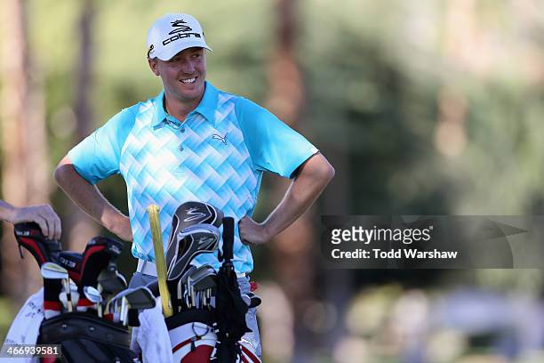 Jonas Blixt looks on from the eleventh hole of La Quinta Country Club Course during the first round of the Humana Challenge in partnership with the...