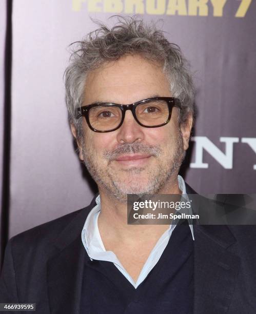 Director Alfonso Cuaron attends the "Monument Men" premiere at Ziegfeld Theater on February 4, 2014 in New York City.