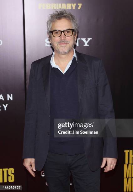 Director Alfonso Cuaron attends the "Monument Men" premiere at Ziegfeld Theater on February 4, 2014 in New York City.