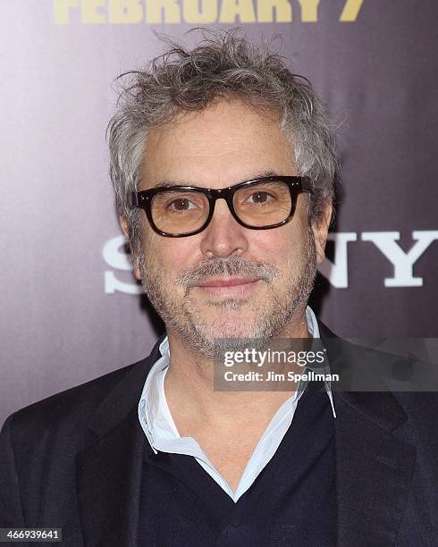 Director Alfonso Cuaron attends the "Monument Men" premiere at Ziegfeld Theater on February 4, 2014 in New York City.