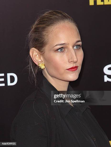 Actress Leelee Sobieski attends the "Monument Men" premiere at Ziegfeld Theater on February 4, 2014 in New York City.