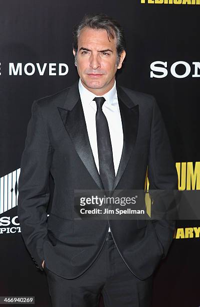 Actor Jean Dujardin attends the "Monument Men" premiere at Ziegfeld Theater on February 4, 2014 in New York City.