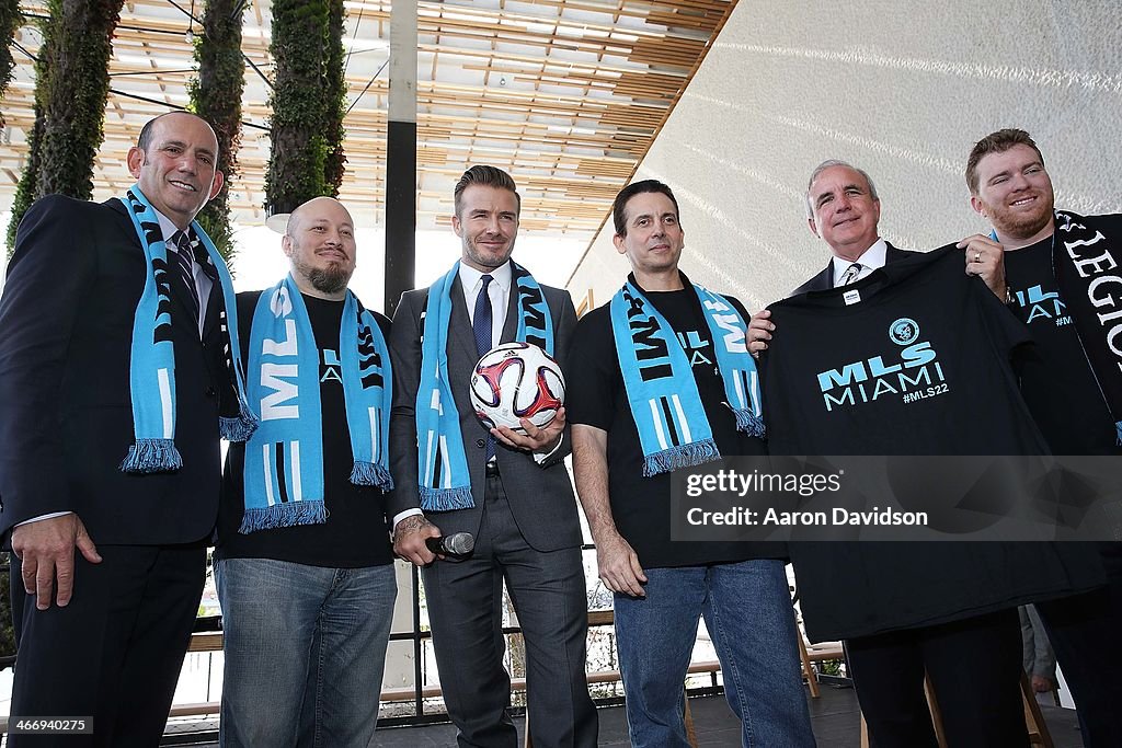 David Beckham, Commissioner Don Garber and Mayor Carlos Gimenez Press Conference