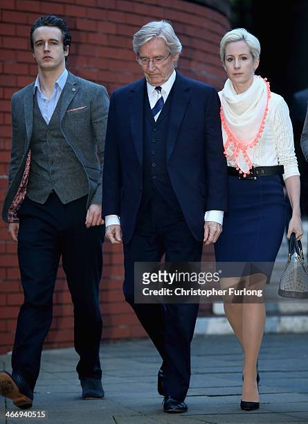 Actor Bill Roache leaves Preston Crown Court, with his son James Roache and daughter Verity Roache as he faces trial over historical sexual offence...
