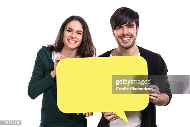 social media concept - couple placard stock pictures, royalty-free photos & images