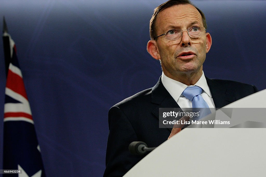 Prime Minister Tony Abbott Reacts To Death Of Former Prime Minister Malcolm Fraser