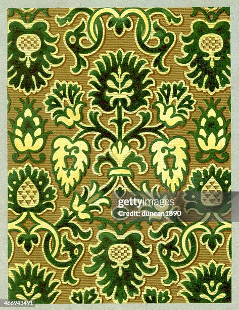 bound branch pattern - 16th century - leaf pattern background stock illustrations