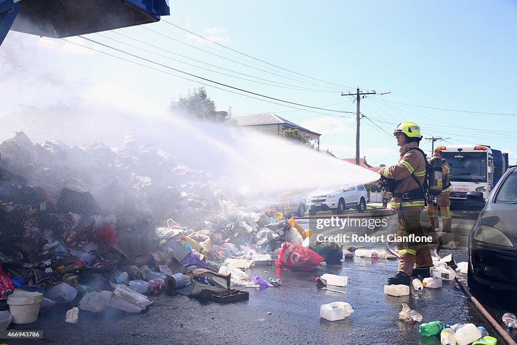 Garbage Truck Fire In Melbourne