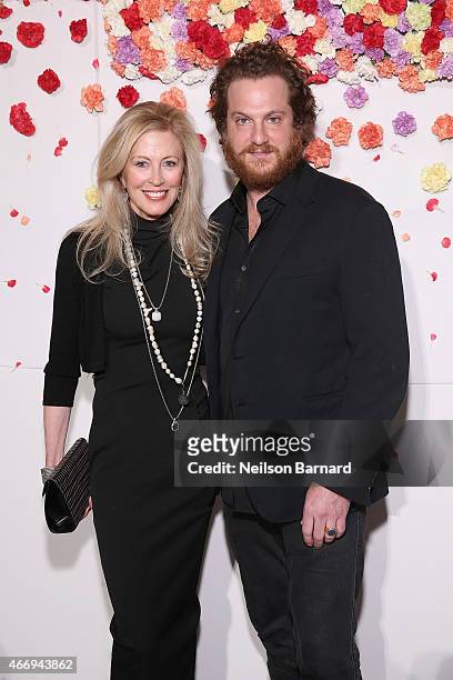 President of the Solomon R. Guggenheim Foundation, Jennifer Blei Stockman and Evan Yurman attend the 2015 Guggenheim Young Collectors party supported...