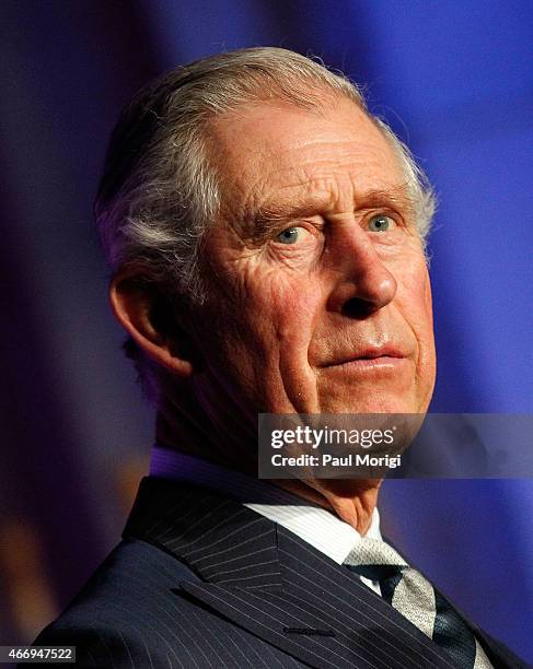 Prince Charles, Prince of Wales, speaks after being presented with the International Conservation Caucus Foundation Teddy Roosevelt Award for...