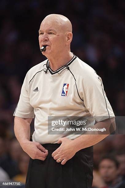 Referee Joey Crawford during Los Angeles Lakers vs Milwaukee Bucks game at Staples Center. Los Angeles, CA 2/27/2015 CREDIT: John W. McDonough