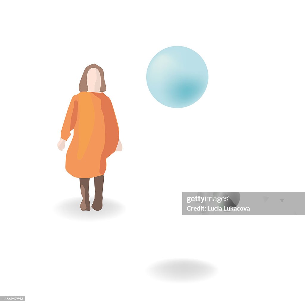 Little girl with a ball