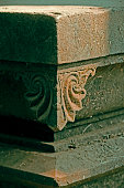 Foral design carved at panchaganga ghat-shiv mandir