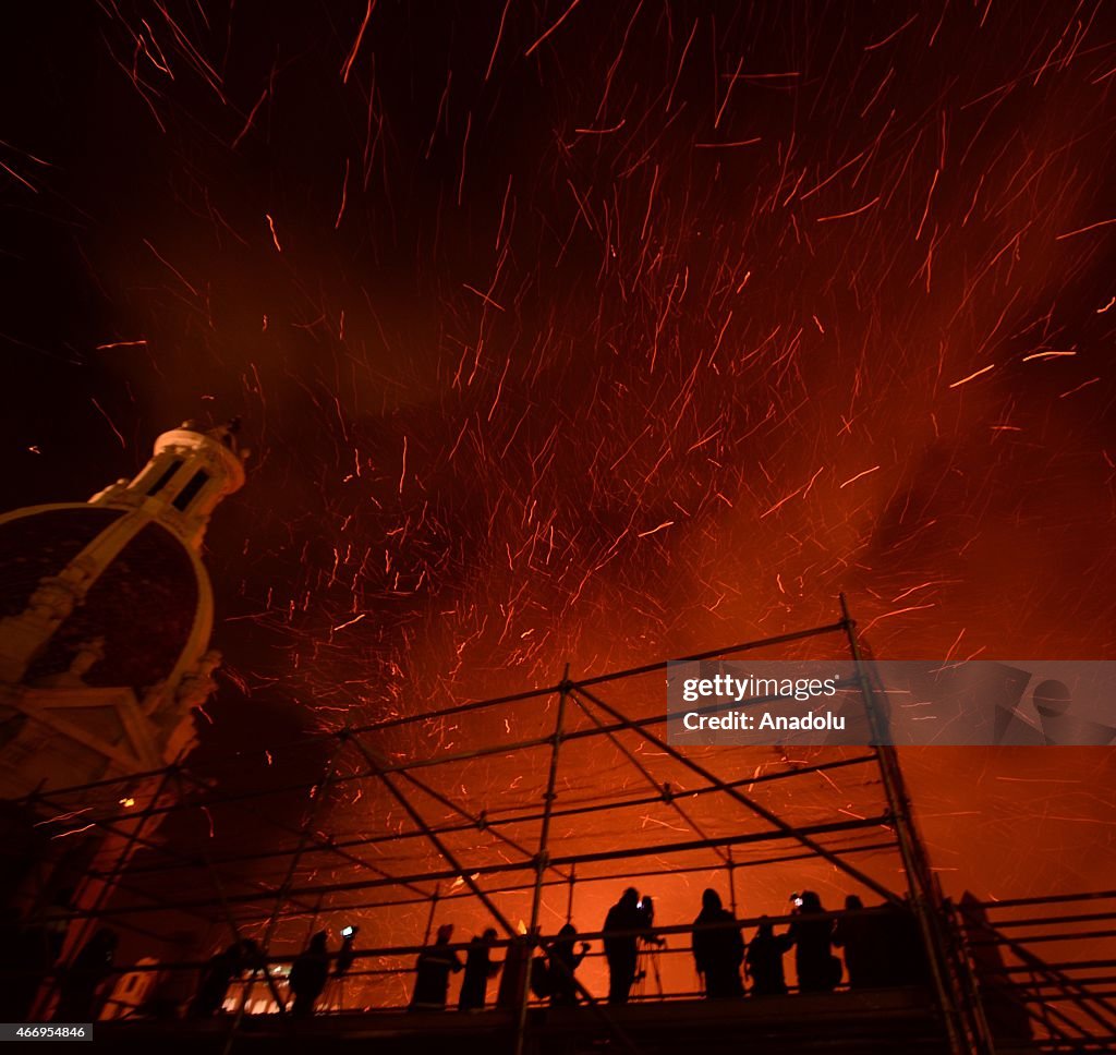 Fallas festival celebrated in Valencia