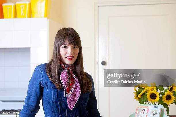 British chef, writer and broadcaster Rachel Khoo, poses during a photo shoot on March 12, 2015 in Melbourne, Australia. Khoo is in Melbourne as part...