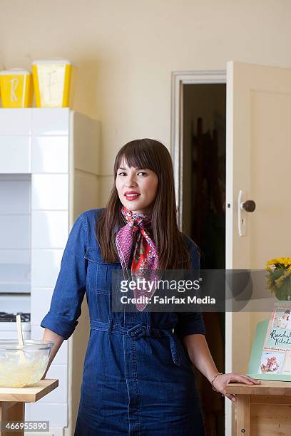 British chef, writer and broadcaster Rachel Khoo, poses during a photo shoot on March 12, 2015 in Melbourne, Australia. Khoo is in Melbourne as part...