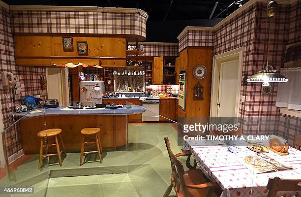 With AFP Story by Jennie MATTHEW: Entertainment-US-television-MadMen-museum,FOCUS The inside of the Draper's kitchen as part of Matthew Weiner's "Mad...