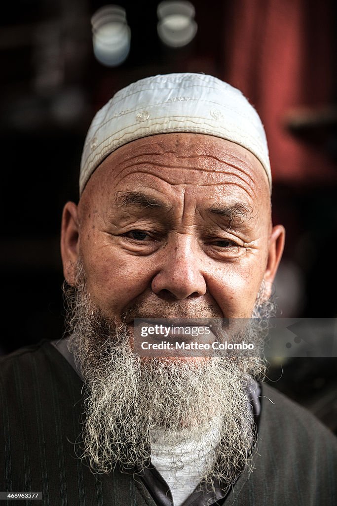 Portrait of old uyghur man, Xinjiang, China