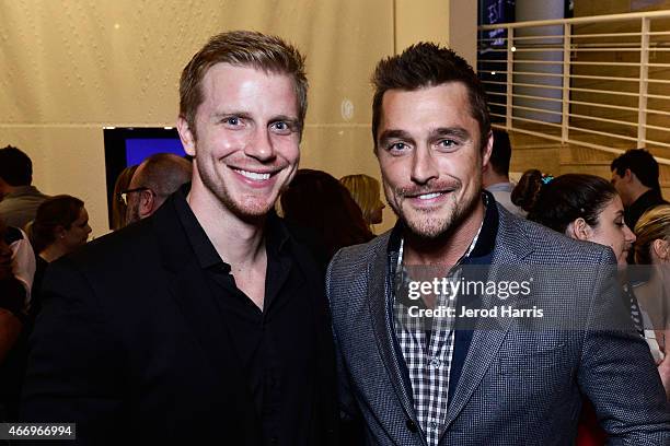 Sean Lowe and Chris Soules attend WE Tv Presents: The Evolution of Relationship Reality Shows at The Paley Center For Media on March 19, 2015 in...