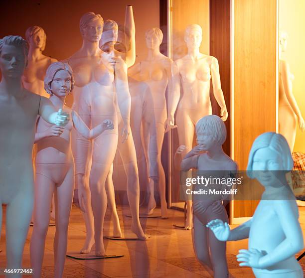 what they do at night? - mannequin stockfoto's en -beelden