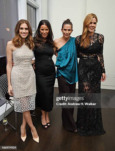 Allison Williams, Ann Caruso, Cristina Ehrlich and Mary Alice Stephenson attend the SAMA Eyewear launch of deCODE:Los Angeles at Baccarat New York on...