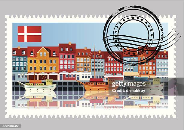 illustrations, cliparts, dessins animés et icônes de danemark timbres - copenhagen