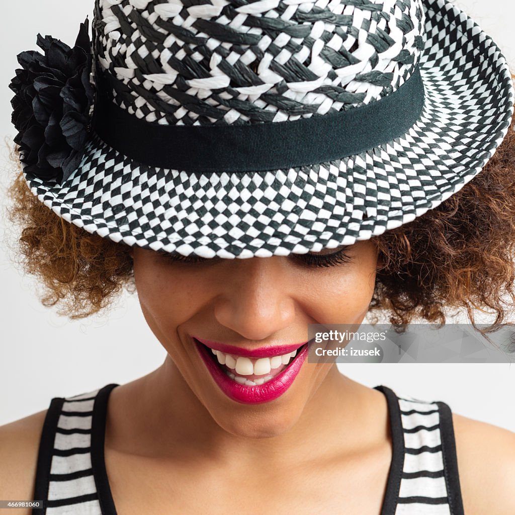 Afro Young Woman wearing Hat