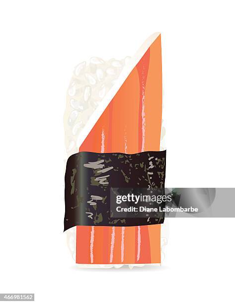 kani nigiri sushi - kani stock illustrations