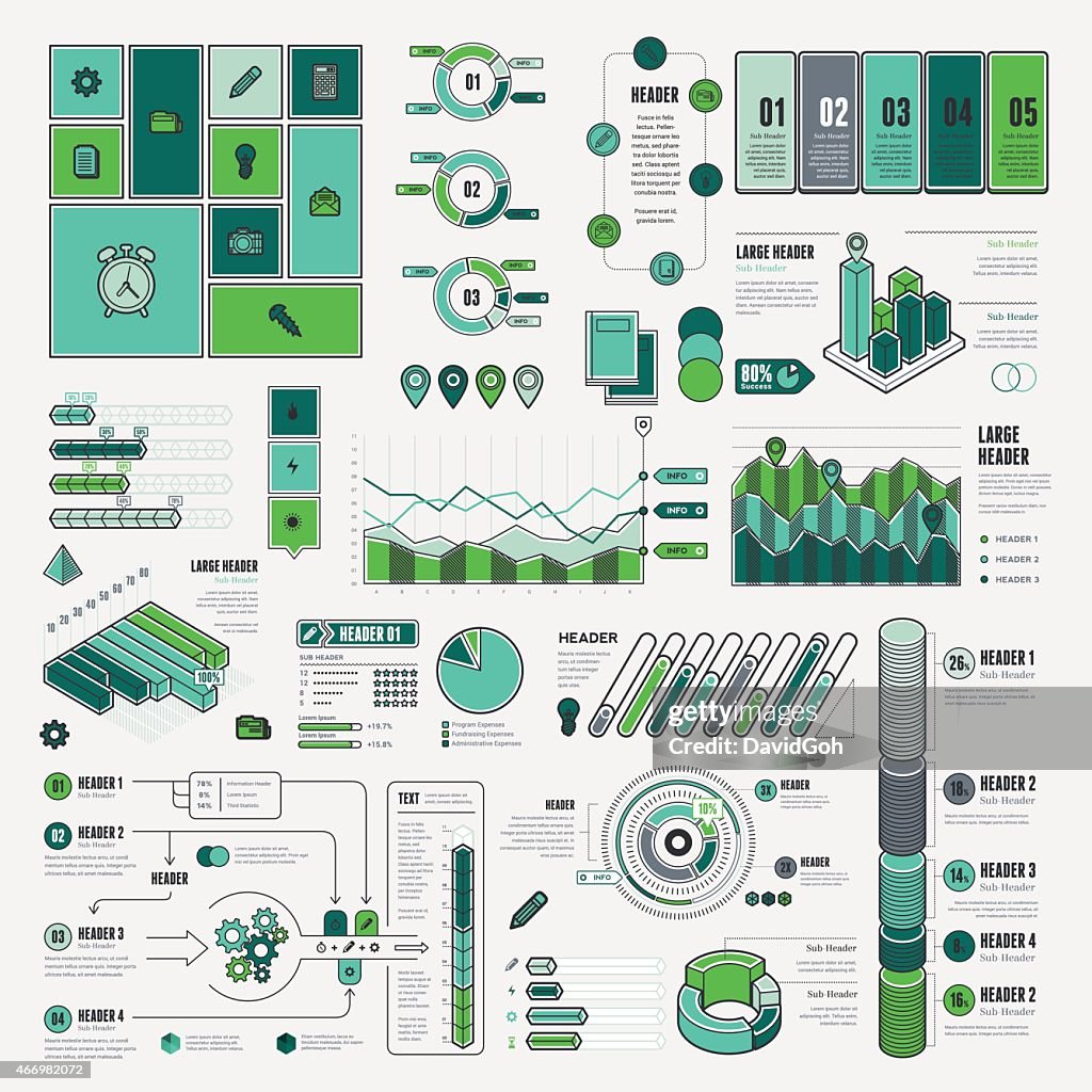 Ui Infographics Lab Flat Ui Infographic Elements Complete Set High-Res Vector Graphic ...