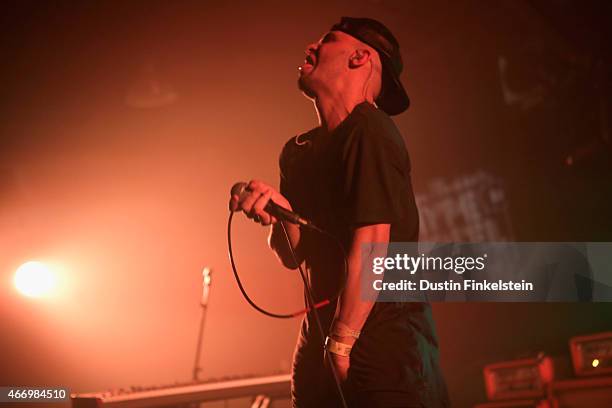 Singer Autre Ne Veut performs onstage at the Hype/Gorilla vs. Bear showcase during the 2015 SXSW Music, Film + Interactive Festivale at Hype Hotel on...