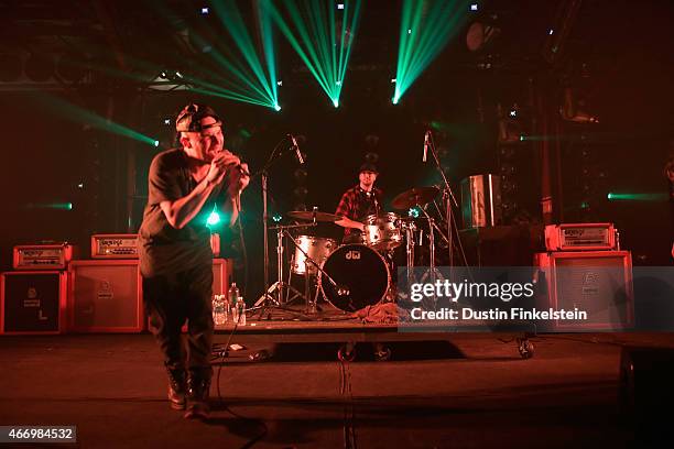 Singer Autre Ne Veut performs onstage at the Hype/Gorilla vs. Bear showcase during the 2015 SXSW Music, Film + Interactive Festivale at Hype Hotel on...