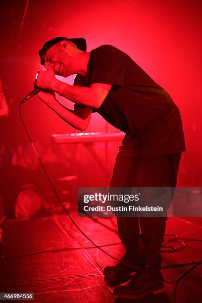 Singer Autre Ne Veut performs onstage at the Hype/Gorilla vs. Bear showcase during the 2015 SXSW Music, Film + Interactive Festivale at Hype Hotel on...