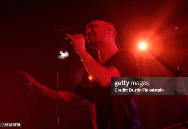 Singer Autre Ne Veut performs onstage at the Hype/Gorilla vs. Bear showcase during the 2015 SXSW Music, Film + Interactive Festivale at Hype Hotel on...