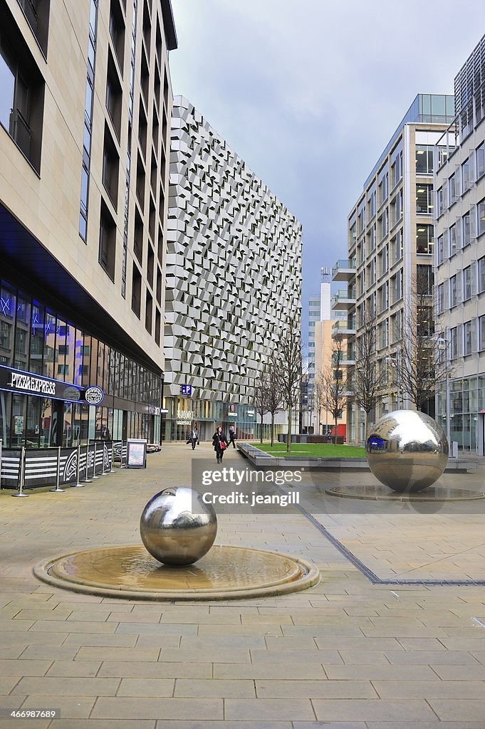 Sheffield City Centre UK with steel balls