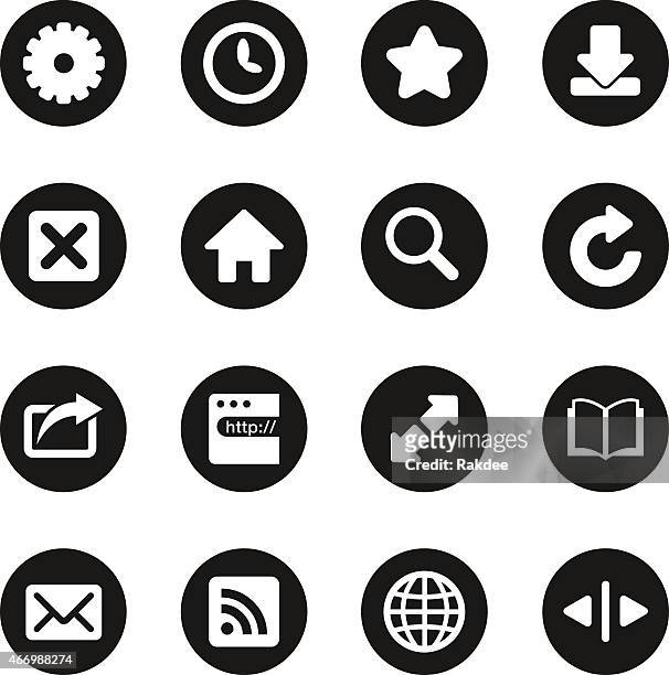 web browser and intenet icons - black circle series - www stock illustrations