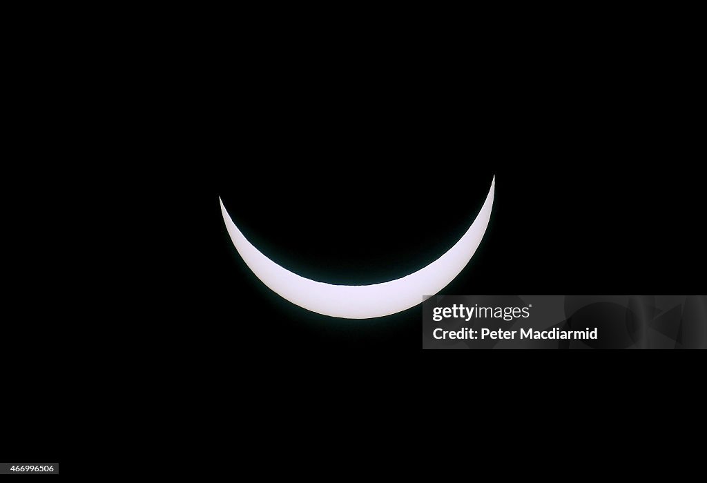 Rare Partial Solar Eclipse Is Viewed Around The UK