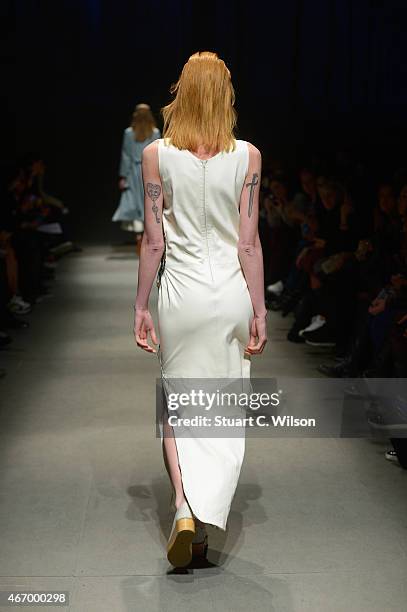 Model walks the runway at the Bashaques show during Mercedes Benz Fashion Week Istanbul FW15 on March 20, 2015 in Istanbul, Turkey.