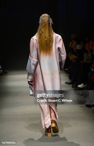 Model walks the runway at the Bashaques show during Mercedes Benz Fashion Week Istanbul FW15 on March 20, 2015 in Istanbul, Turkey.