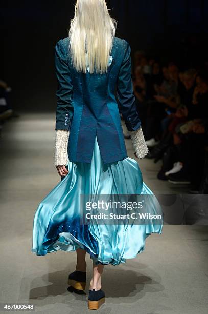 Model walks the runway at the Bashaques show during Mercedes Benz Fashion Week Istanbul FW15 on March 20, 2015 in Istanbul, Turkey.