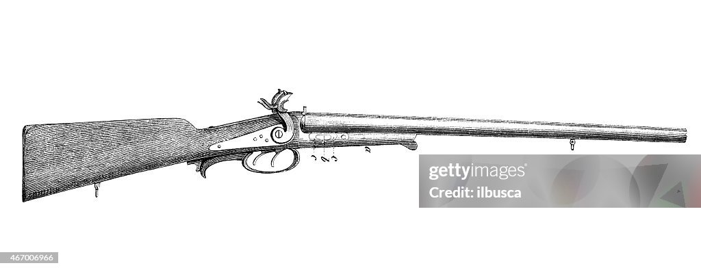 Earliest Rifle Drawing Antique Illustration Of Rifle High-Res Vector Graphic - Getty Images