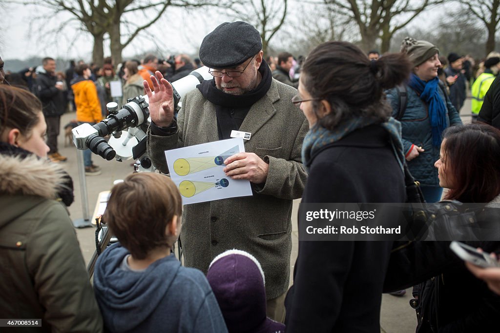 Rare Partial Solar Eclipse Is Viewed Around The UK