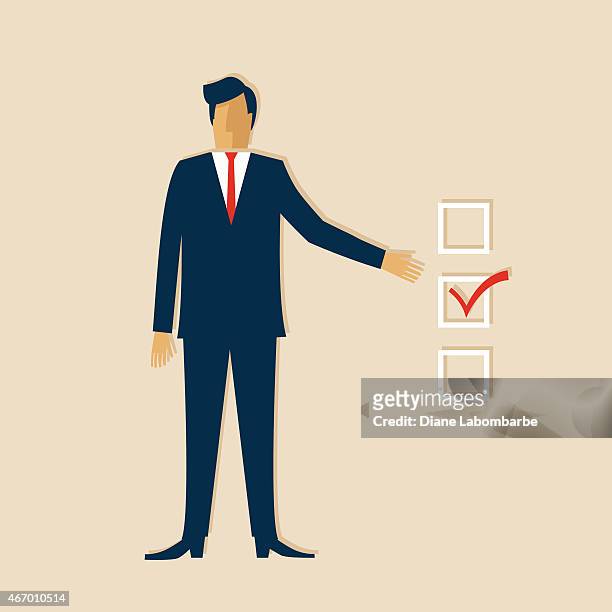 digital representation of a businessman voting. - business woman in red suit jacket stock illustrations