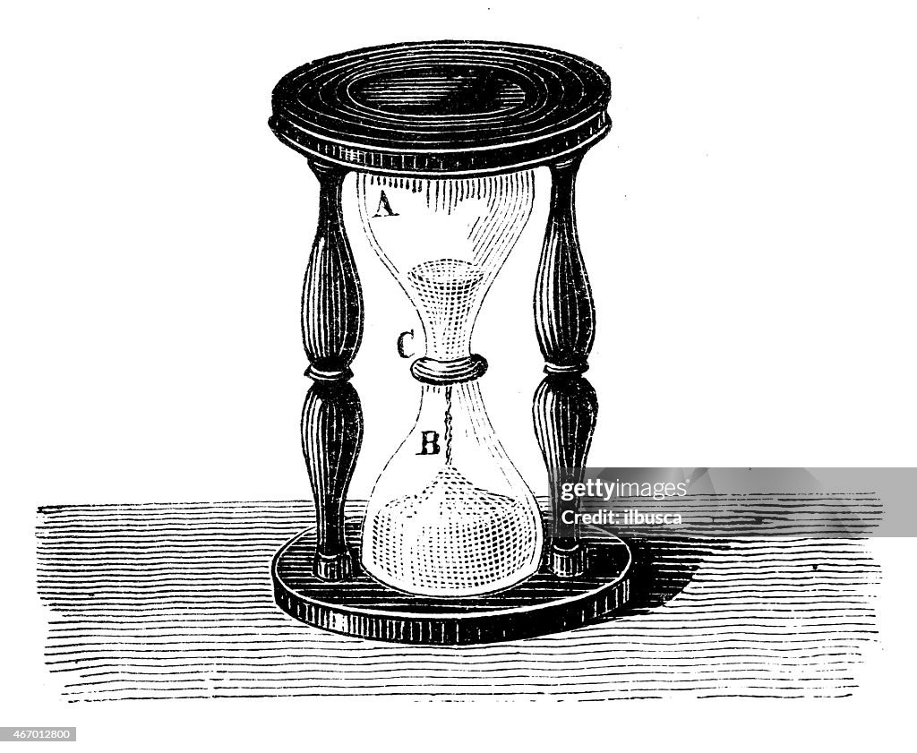 Antique illustration of hourglass